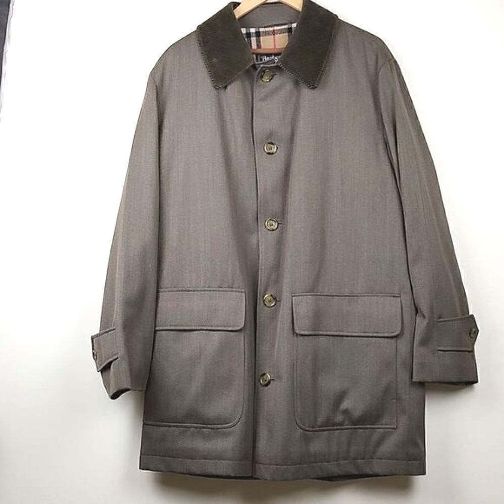 Tweed Button Front Wool Blend Gentleman's Chore Coat Size 40R Vintage Barncoat